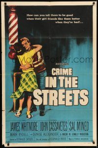 6f176 CRIME IN THE STREETS 1sh '56 directed by Don Siegel, Sal Mineo & 1st John Cassavetes!