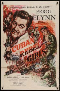 6f180 CUBAN REBEL GIRLS 1sh '59 Barry Mahon directed, art of Errol Flynn & bad girls in action!
