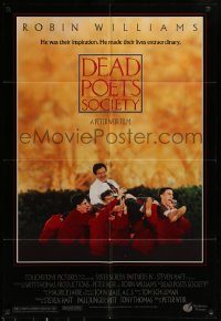 6f196 DEAD POETS SOCIETY DS 1sh '89 inspirational school teacher Robin Williams, Peter Weir