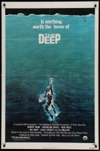 6f200 DEEP 1sh '77 great art of sexy swimming scuba diver Jacqueline Bisset!