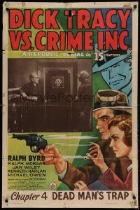 6f214 DICK TRACY VS. CRIME INC. chapter 4 1sh '41 art of detective Ralph Byrd, Dead Man's Trap!