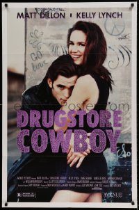 6f231 DRUGSTORE COWBOY 1sh '89 Matt Dillon & sexy Kelly Lynch, directed by Gus Van Sant!