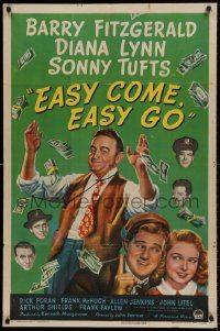 6f239 EASY COME, EASY GO style A 1sh '46 artwork of horse racing better Barry Fitzgerald!