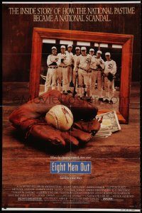 6f243 EIGHT MEN OUT 1sh '88 John Sayles, John Cusack, Chicago Black Sox, baseball!