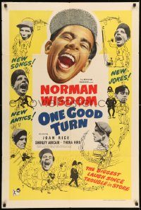 6f607 ONE GOOD TURN English 1sh '54 Joan Rice, Shirley Abicair, cool art of Norman Wisdom!
