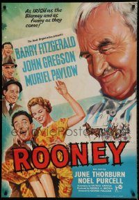 6f708 ROONEY English 1sh '58 Barry Fitzgerald, as Irish as the Blarney and as funny as they come!