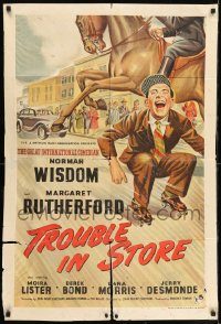 6f903 TROUBLE IN STORE English 1sh '53 Norman Wisdom, the English clown prince of the screen!