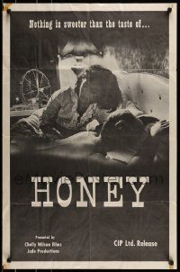6f391 HONEY 23x35 1sh '66 nothing is sweeter than the taste of...Honey, lesbian sexploitation!