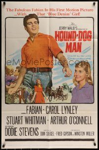 6f398 HOUND-DOG MAN 1sh '59 Fabian starring in his first movie with pretty Carol Lynley!