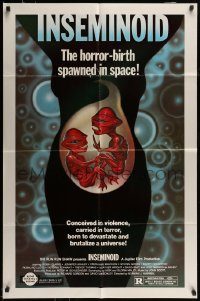 6f420 INSEMINOID 1sh '82 really wild sci-fi horror-birth space spawn art!