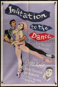 6f425 INVITATION TO THE DANCE 1sh '56 great art of Gene Kelly dancing with Tamara Toumanova!