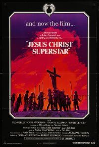 6f435 JESUS CHRIST SUPERSTAR 1sh '73 Andrew Lloyd Webber religious musical, borderless design!