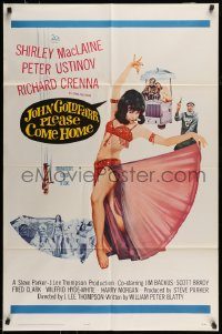 6f437 JOHN GOLDFARB, PLEASE COME HOME 1sh '64 sexy image of dancer Shirley MacLaine!