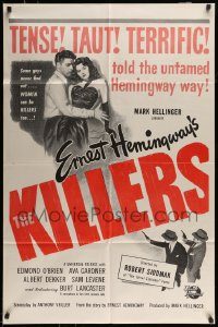 6f449 KILLERS military 1sh R60s Burt Lancaster & sexy Ava Gardner, from Hemingway's story!