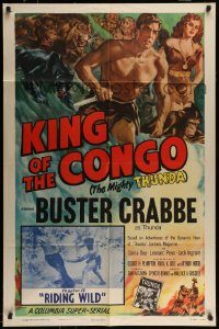 6f452 KING OF THE CONGO chapter 12 1sh '52 Crabbe as The Mighty Thunda, art by Glenn Cravath!