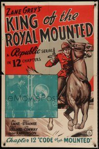 6f454 KING OF THE ROYAL MOUNTED chapter 12 1sh '40 Canadian Mountie serial, Code of the Mounted!