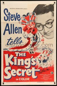 6f455 KING'S SECRET 1sh '55 wacky art and images, Steve Allen tells the King's Secret!