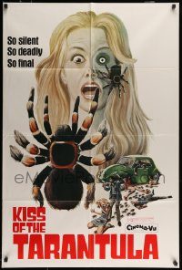 6f458 KISS OF THE TARANTULA teaser 1sh '75 she had power with her lips and her pet spiders!