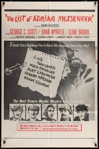 6f477 LIST OF ADRIAN MESSENGER military 1sh '63 John Huston directs 5 heavily disguised great stars