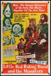 6f482 LITTLE RED RIDING HOOD & THE MONSTERS 1sh '64 really wacky, sure to scare little kids!