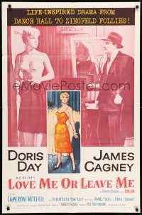 6f495 LOVE ME OR LEAVE ME 1sh R62 full-length sexy Doris Day as famed Ruth Etting, James Cagney!