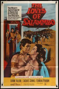 6f500 LOVES OF SALAMMBO int'l 1sh '62 barbarian Edmund Purdom & sexy Jeanne Valerie!