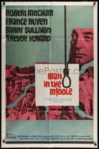 6f519 MAN IN THE MIDDLE 1sh '64 Robert Mitchum, France Nuyen, Barry Sullivan, Trevor Howard, noose