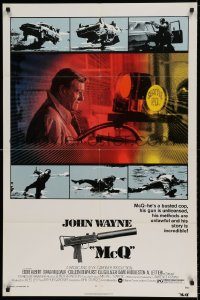 6f533 McQ 1sh '74 John Sturges, John Wayne is a busted cop with an unlicensed gun!