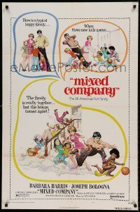 6f547 MIXED COMPANY style A 1sh '74 Barbara Harris, Frank Frazetta art from interracial comedy!