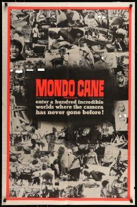 6f548 MONDO CANE 1sh '63 classic early Italian documentary of human oddities, wild images!