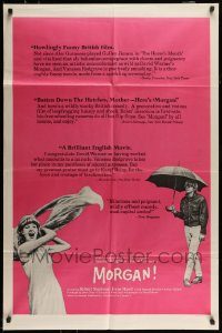 6f554 MORGAN 1sh '66 Vanessa Redgrave, David Warner, English black comedy!
