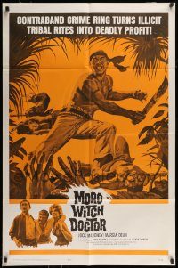 6f556 MORO WITCH DOCTOR 1sh '64 Jock Mahoney vs. contraband crime ring, deadly profit!