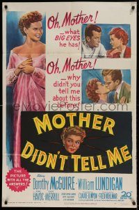 6f557 MOTHER DIDN'T TELL ME 1sh '50 Dorothy McGuire, William Lundigan, great art of June Havoc!