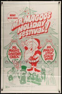 6f559 MR. MAGOO'S CHRISTMAS CAROL/MR. MAGOO'S LITTLE SNOW WHITE 1sh '70 red/green cartoon artwork!