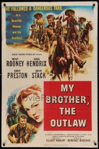6f571 MY OUTLAW BROTHER 1sh '51 Mickey Rooney, Wanda Hendrix, My Brother, the Outlaw!