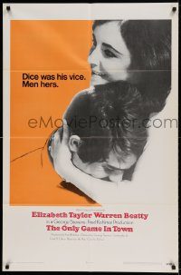 6f613 ONLY GAME IN TOWN int'l 1sh '69 Elizabeth Taylor & Warren Beatty are in love in Las Vegas!