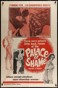 6f623 PALACE OF SHAME 1sh '61 had private rooms where corrupt playboys meet shameless women!