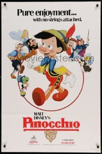 6f642 PINOCCHIO 1sh R84 Disney classic cartoon about a wooden boy who wants to be real!