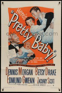 6f659 PRETTY BABY 1sh '50 Dennis Morgan, Betsy Drake, the tot who put honeymooners on the spot!