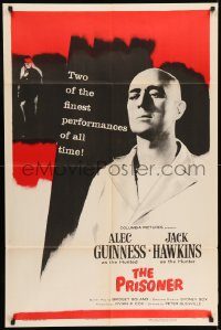 6f663 PRISONER 1sh '55 Jack Hawkins accuses bald Cardinal Alec Guinness of treason!