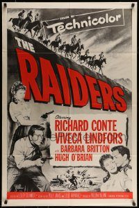 6f671 RAIDERS 1sh R60s Richard Conte & Viveca Lindfors in the last furious days of gold mine wars