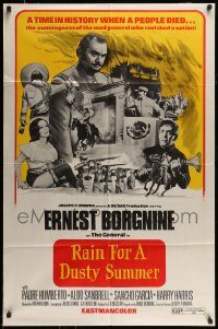6f674 RAIN FOR A DUSTY SUMMER 1sh '71 cool spaghetti western art of General Ernest Borgnine!