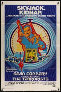 6f676 RANSOM 1sh '75 great colorful artwork of Sean Connery by Robert Tanenbaum!