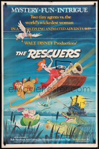 6f686 RESCUERS 1sh '77 Disney mouse mystery adventure cartoon from depths of Devil's Bayou!