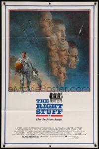 6f695 RIGHT STUFF 1sh '83 great Tom Jung montage art of the first NASA astronauts!