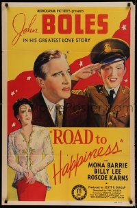 6f698 ROAD TO HAPPINESS 1sh '42 pretty Mona Barrie & John Boles in his greatest love story!