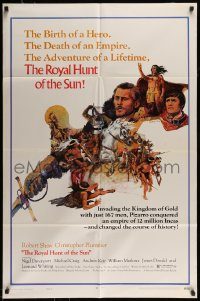 6f712 ROYAL HUNT OF THE SUN style B 1sh '69 Christopher Plummer, art of Robert Shaw as conquistador