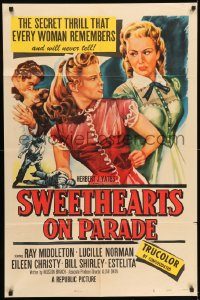 6f822 SWEETHEARTS ON PARADE 1sh '53 the secret thrill that every woman remembers & never tells!