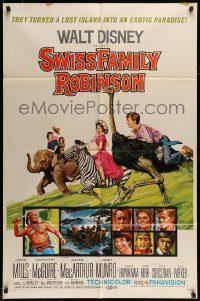 6f824 SWISS FAMILY ROBINSON 1sh R69 John Mills, Walt Disney family fantasy classic!