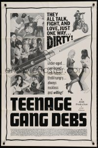 6f837 TEENAGE GANG DEBS 1sh '66 Diane Conti, Linda Gale, Eileen Dietz, they all fight & love dirty